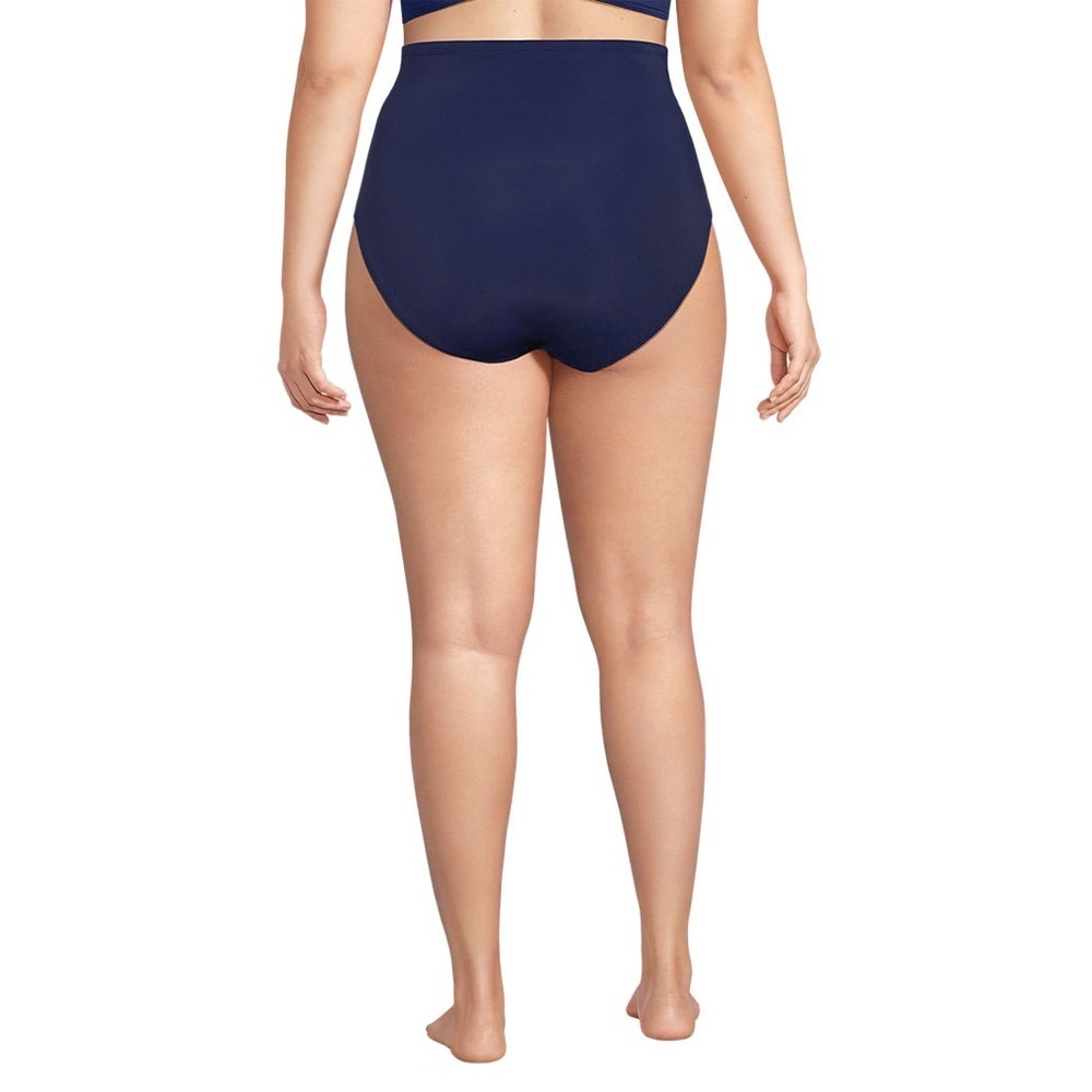 Lands’ End Navy Swim Ultra High Waist Bikini Bottoms Size 14W